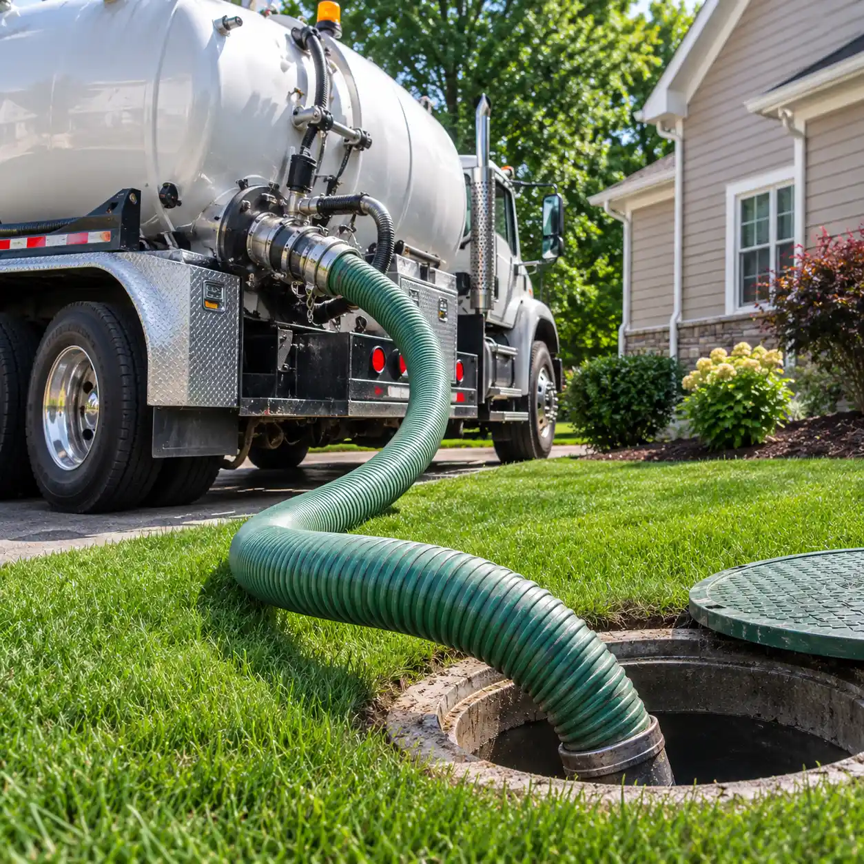 Septic pumping service at a residential home in Berks County